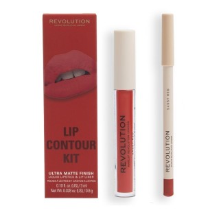 Lipstick REVOLUTION  LIP SET LIP CONTOUR SASSY RED - REVOLUTION