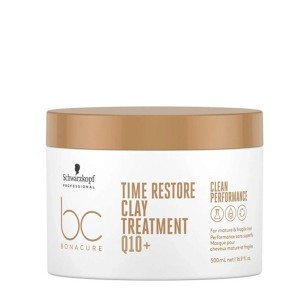 Masque Cheveux Schwarzkopf  BONACURE TIME RESTORE CLAY TREATMENT Q10+ 500ML - Schwarzkopf