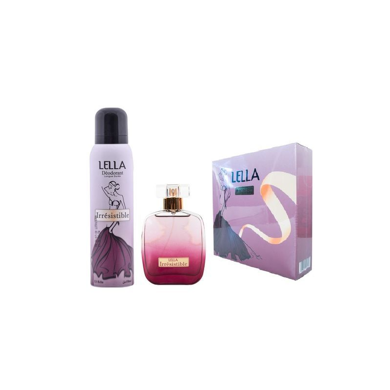 Coffret Parfum Femme lella  COFFRET BEAUTÉ IRRÉSISTIBLE EAU DE PARFUM AVEC DÉODORANT - lella