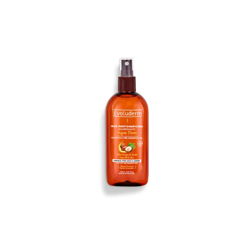 EVOLUDERM HUILE AVANT-SHAMPOING NOURRISSANTE ARGAN DIVIN 150 ML - evoluderm