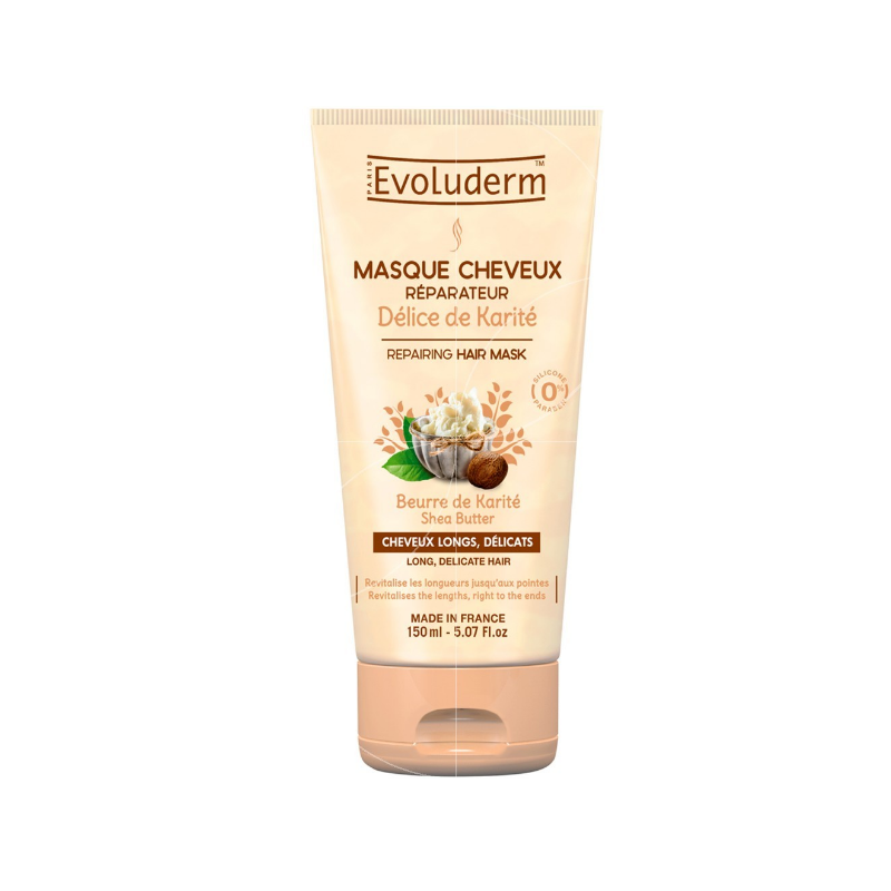 EVOLUDERM MASQUE CHEVEUX REPARATEUR AU BEURRE DE KARITE 150ML - evoluderm