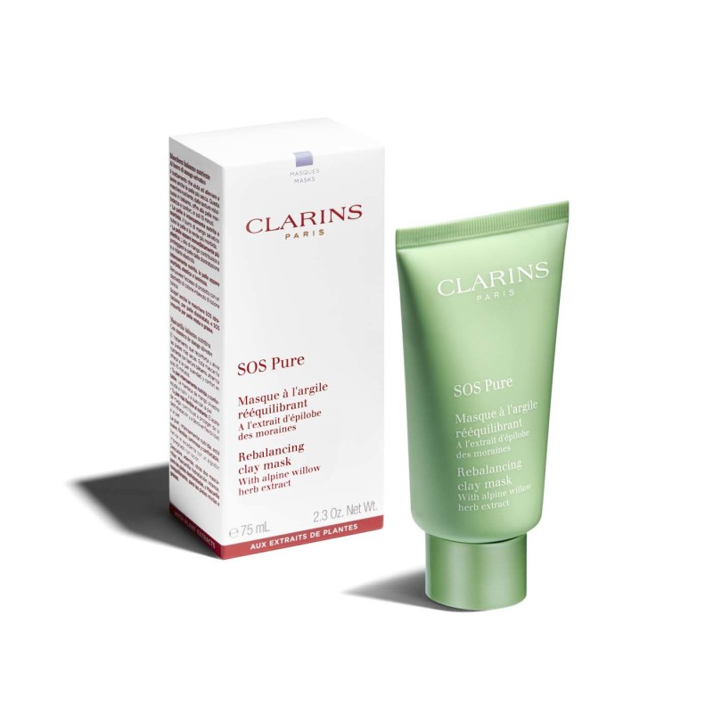 Masque visage Lissant CLARINS  SOS PURE À L’ARGILE RÉÉQUILIBRANT 75 ML - CLARINS