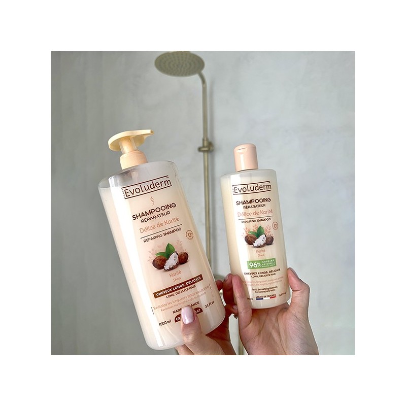 Shampooing evoluderm  RÉPARATEUR DÉLICE DE KARITÉ - evoluderm