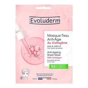 Masque Visage Anti Age evoluderm  TISSU AU COLLAGÈNE - evoluderm