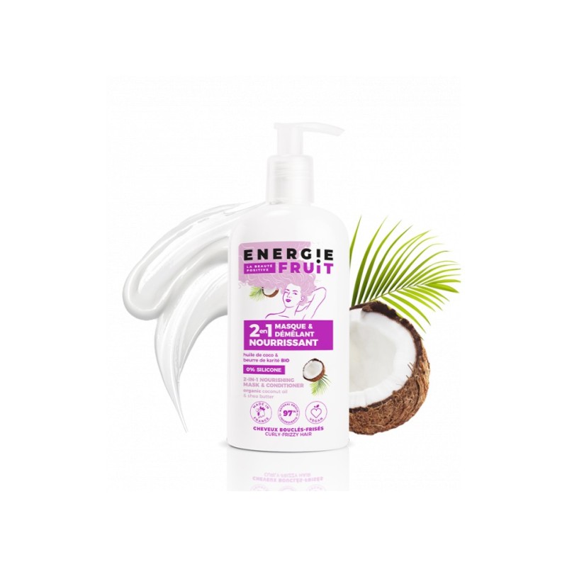 Masque Cheveux Energie Fruit  DÉMÊLANT 2 EN 1 HUILE DE COCO & BEURRE DE KARITÉ BIO - Energie Fruit